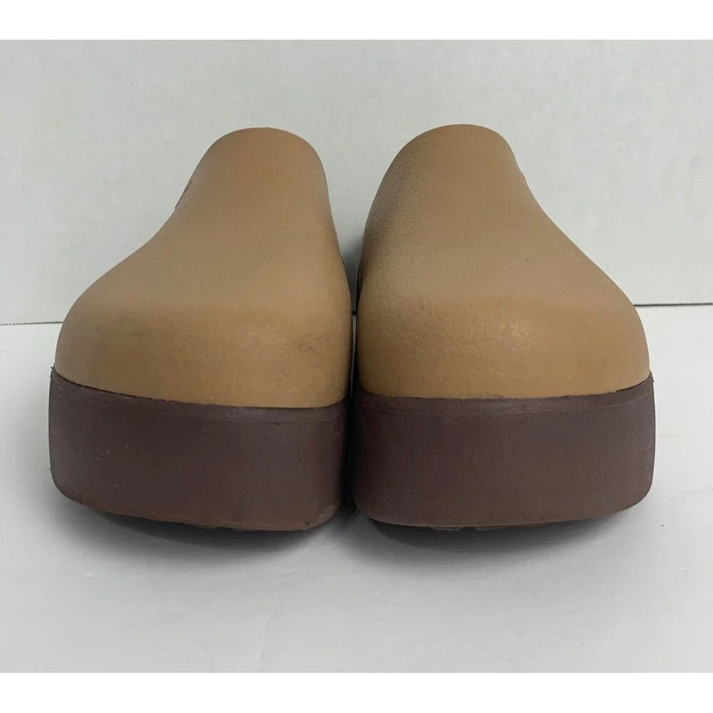 Crocs Dylan Platform Clog Shoes Womens 11 Tan Brown Comfort Chunky Mule Slip On - Picture 2 of 11